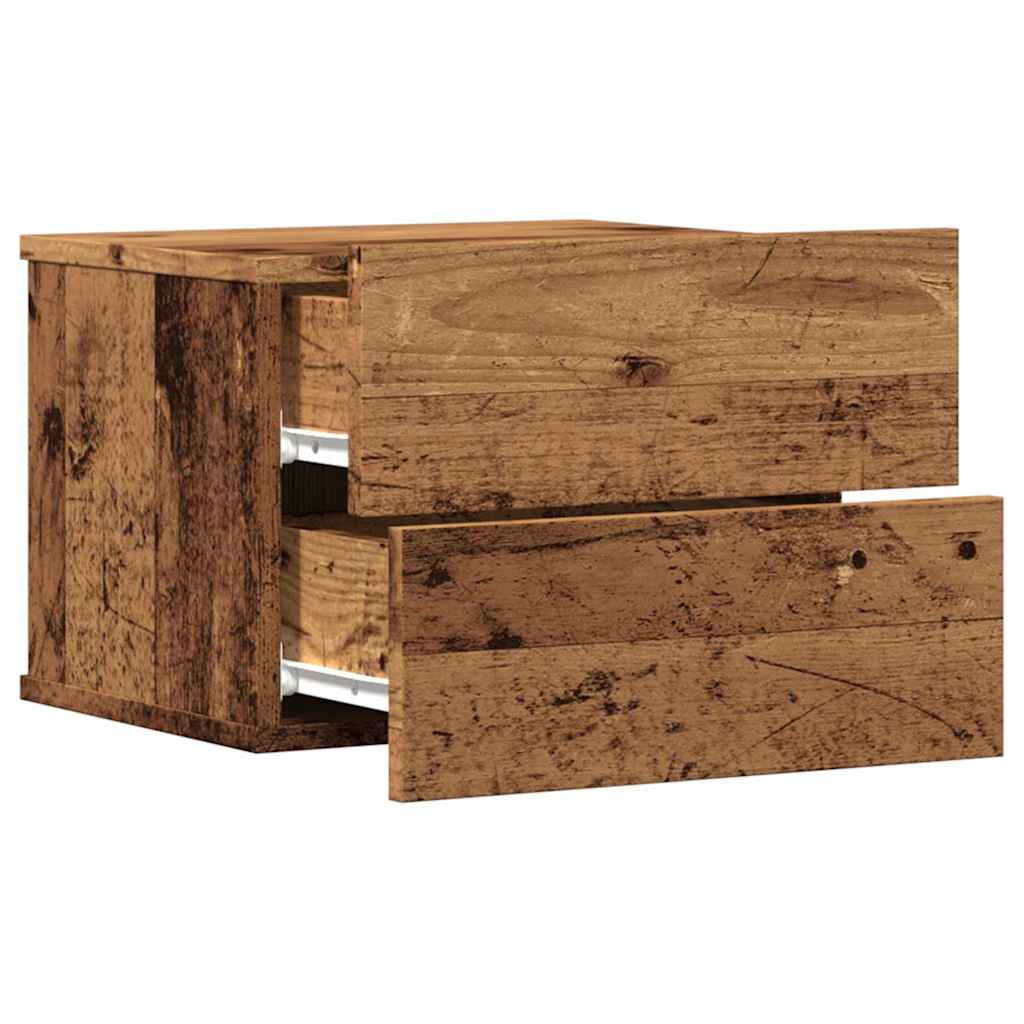 vidaXL Wall-mounted Bedside Cabinet Old Wood 40x32x30 cm