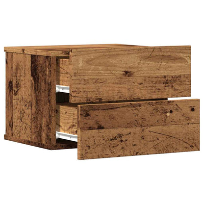 vidaXL Wall-mounted Bedside Cabinet Old Wood 40x32x30 cm