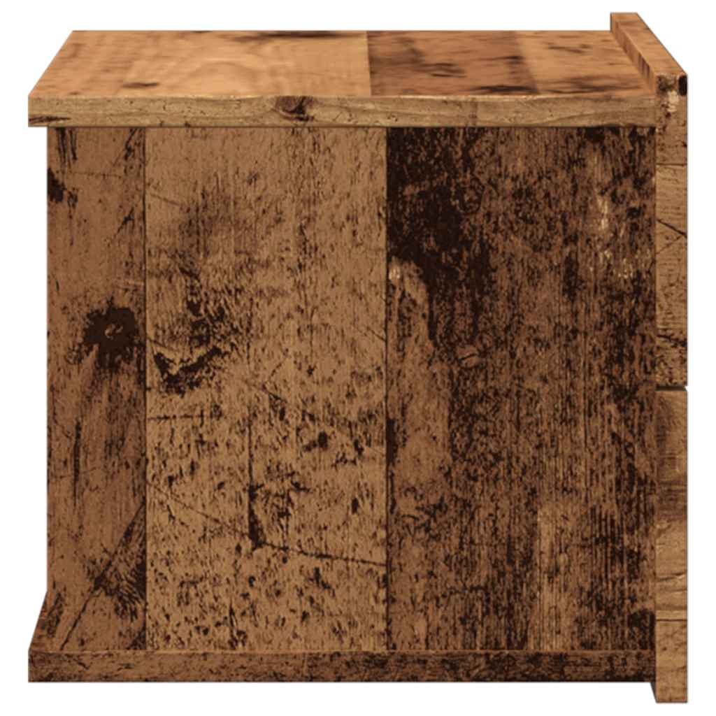 vidaXL Wall-mounted Bedside Cabinet Old Wood 40x32x30 cm