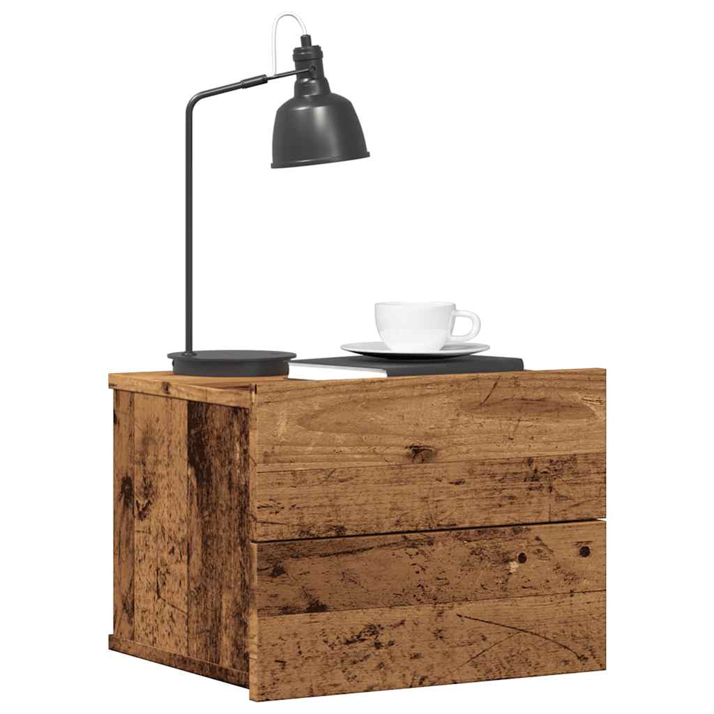 vidaXL Wall-mounted Bedside Cabinet Old Wood 40x32x30 cm