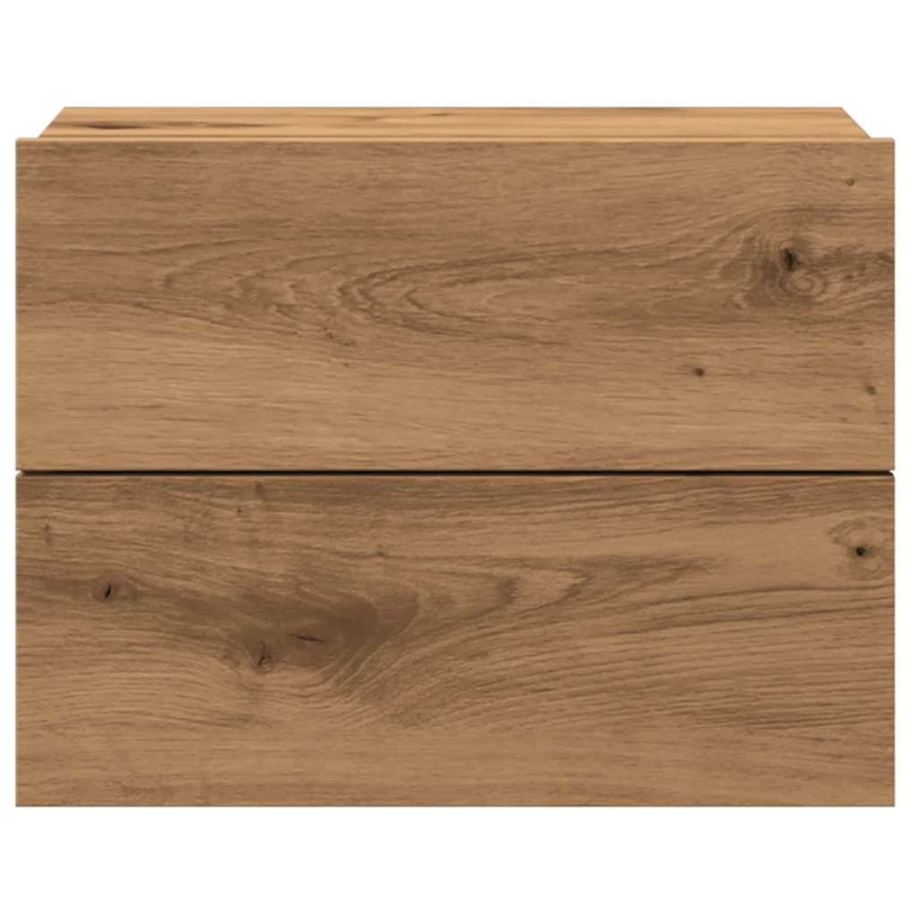 vidaXL Wall-mounted Bedside Cabinet Artisan Oak 40x32x30 cm