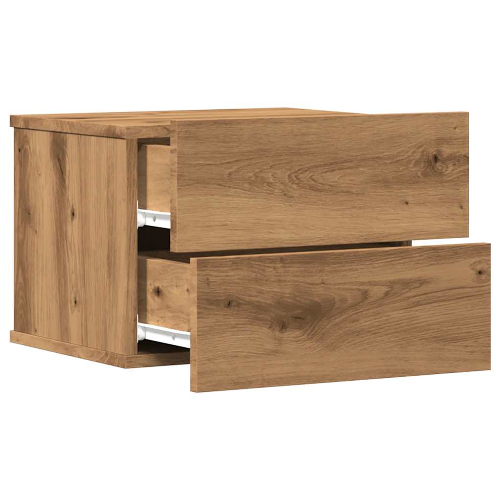 vidaXL Wall-mounted Bedside Cabinet Artisan Oak 40x32x30 cm