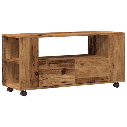 vidaXL TV Cabinet with Wheels Old Wood 102x34,5x43 cm Engineered Wood