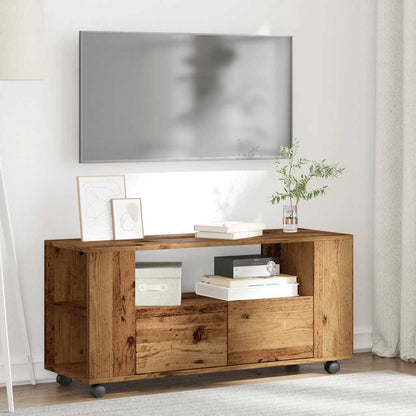vidaXL TV Cabinet with Wheels Old Wood 102x34,5x43 cm Engineered Wood