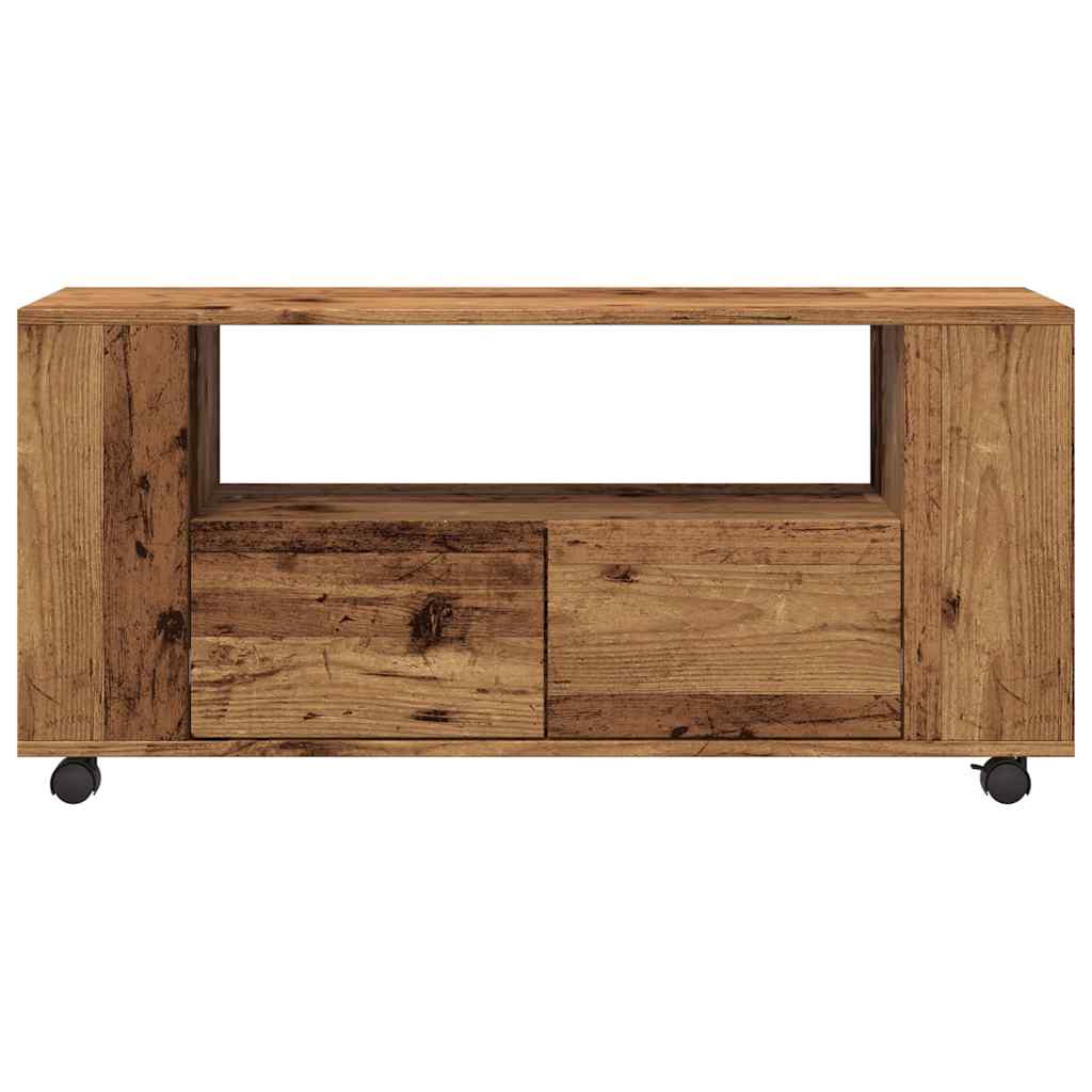 vidaXL TV Cabinet with Wheels Old Wood 102x34,5x43 cm Engineered Wood