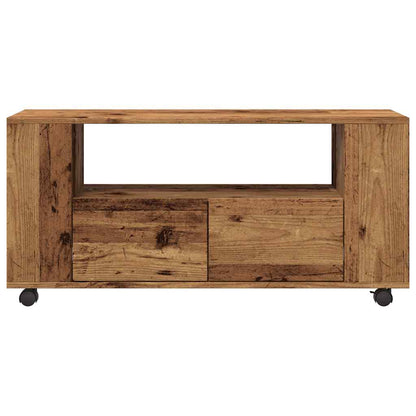 vidaXL TV Cabinet with Wheels Old Wood 102x34,5x43 cm Engineered Wood