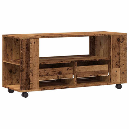 vidaXL TV Cabinet with Wheels Old Wood 102x34,5x43 cm Engineered Wood