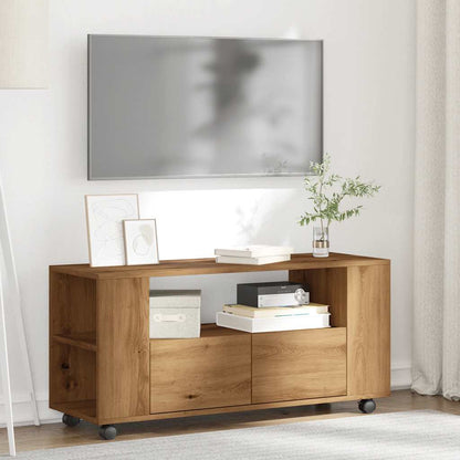 vidaXL TV Cabinet with Wheels Artisan Oak 102x34.5x43 cm