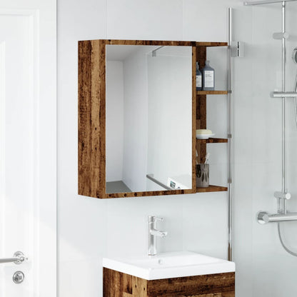 vidaXL Bathroom Mirror Cabinet Old Wood 62.5x20.5x64cm Engineered Wood
