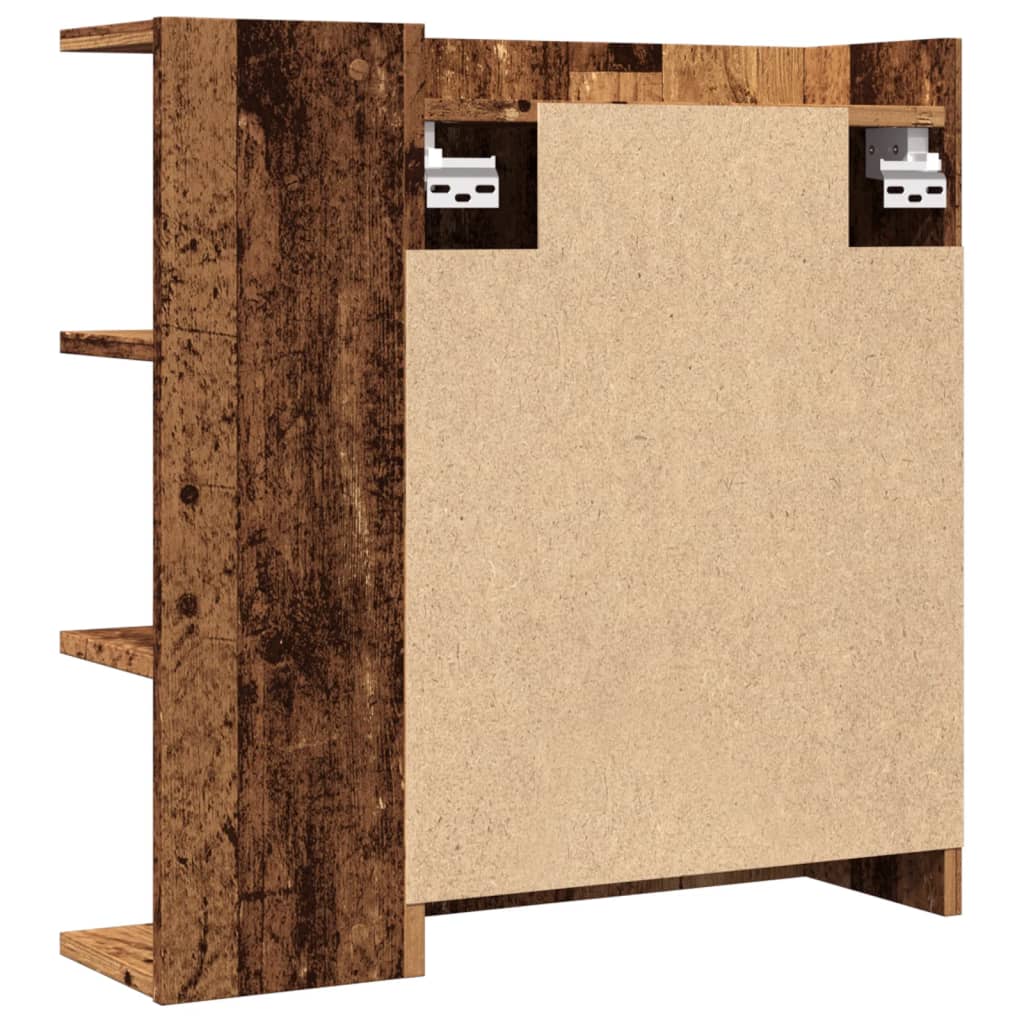 vidaXL Bathroom Mirror Cabinet Old Wood 62.5x20.5x64cm Engineered Wood