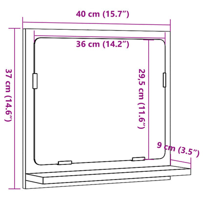 vidaXL Bathroom Mirror Cabinet Old Wood 40x11x37 cm Engineered Wood