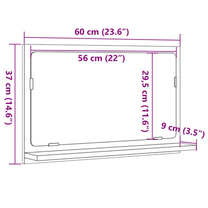 vidaXL Bathroom Mirror Cabinet Old Wood 60x11x37 cm Engineered Wood