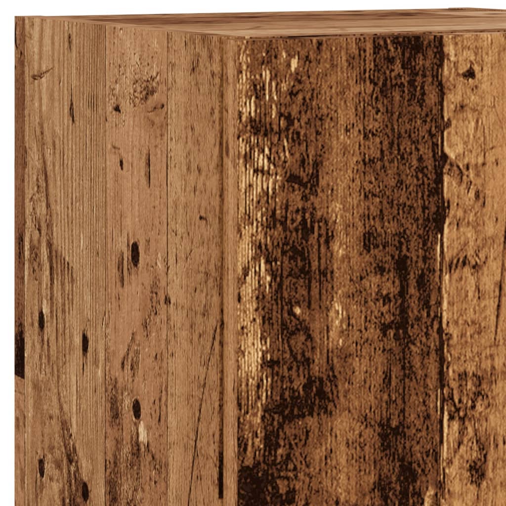 vidaXL TV Cabinet with LED Lights Old Wood 30.5x30x102 cm