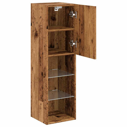 vidaXL TV Cabinets with LED Lights 2 pcs Old Wood 30.5x30x102 cm