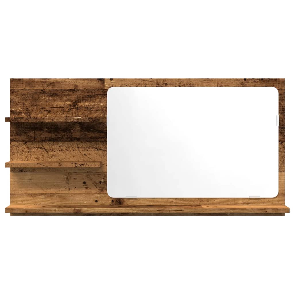 vidaXL Bathroom Mirror Cabinet Old Wood 90x11x45 cm Engineered Wood