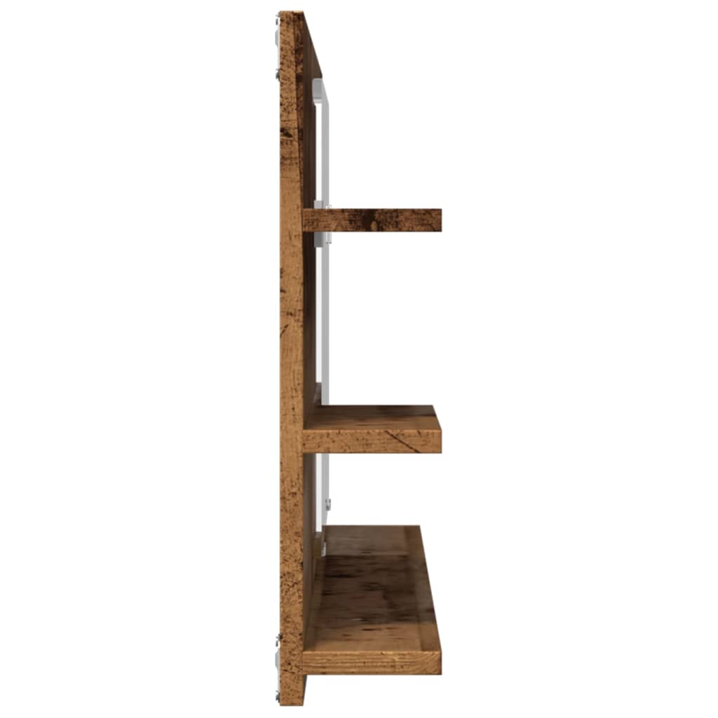 vidaXL Bathroom Mirror Cabinet Old Wood 90x11x45 cm Engineered Wood