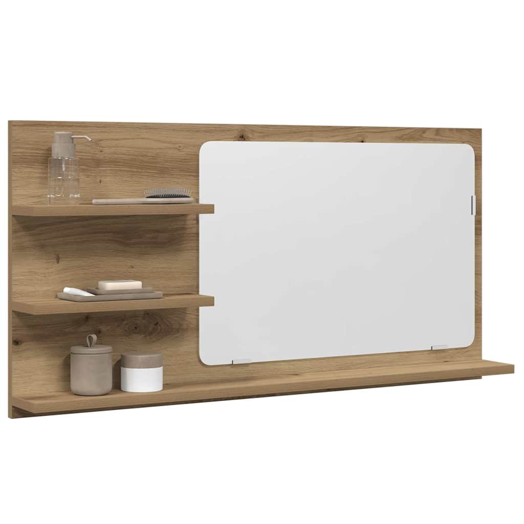 vidaXL Bathroom Mirror Cabinet Artisan Oak 90x11x45 cm Engineered Wood