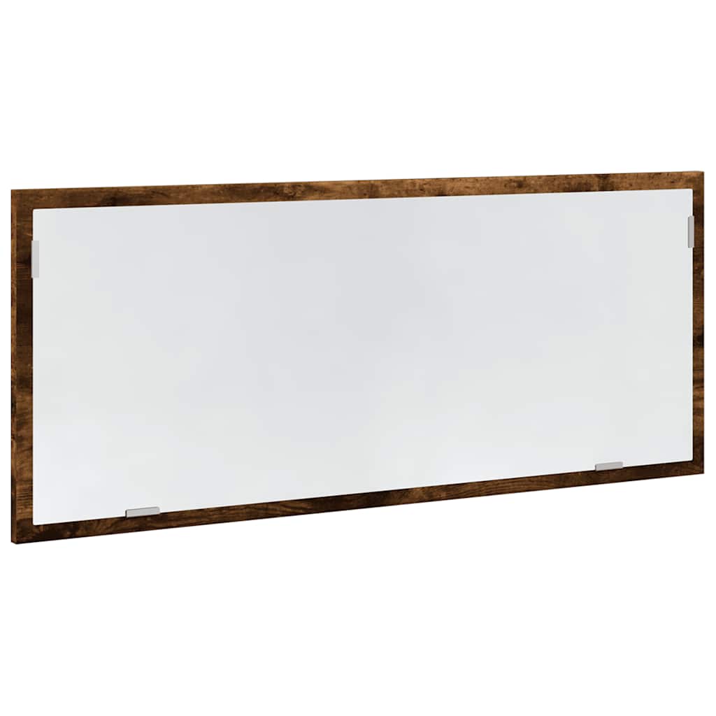vidaXL LED Bathroom Mirror Smoked Oak 100x8.5x37 cm Engineered Wood