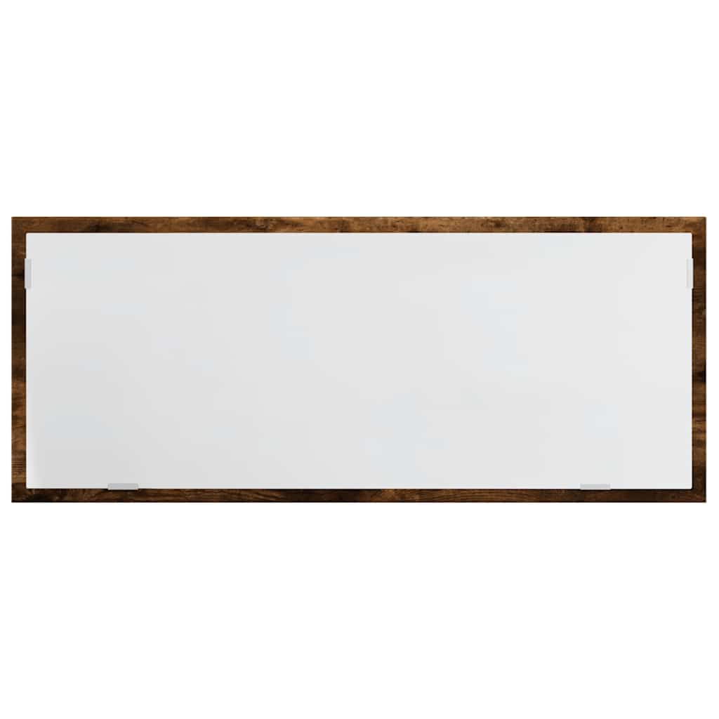 vidaXL LED Bathroom Mirror Smoked Oak 100x8.5x37 cm Engineered Wood