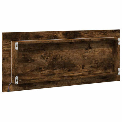 vidaXL LED Bathroom Mirror Smoked Oak 100x8.5x37 cm Engineered Wood