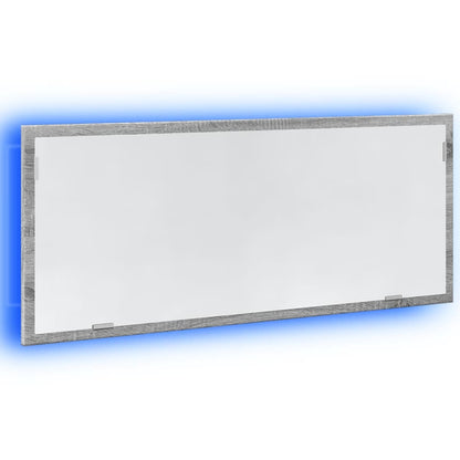 vidaXL LED Bathroom Mirror Grey Sonoma 100x8.5x37 cm Engineered Wood
