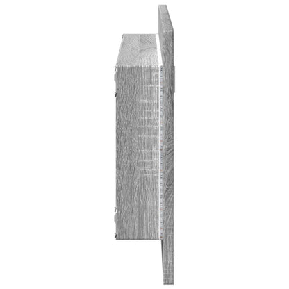 vidaXL LED Bathroom Mirror Grey Sonoma 100x8.5x37 cm Engineered Wood