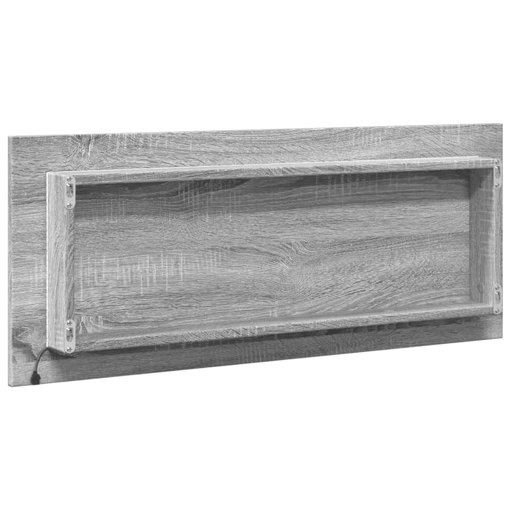 vidaXL LED Bathroom Mirror Grey Sonoma 100x8.5x37 cm Engineered Wood