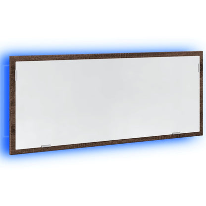 vidaXL LED Bathroom Mirror Brown Oak 100x8,5x37 cm Engineered Wood