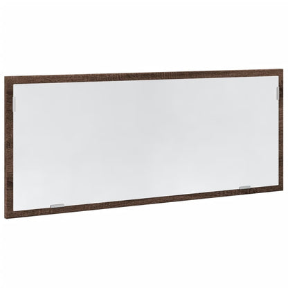 vidaXL LED Bathroom Mirror Brown Oak 100x8,5x37 cm Engineered Wood