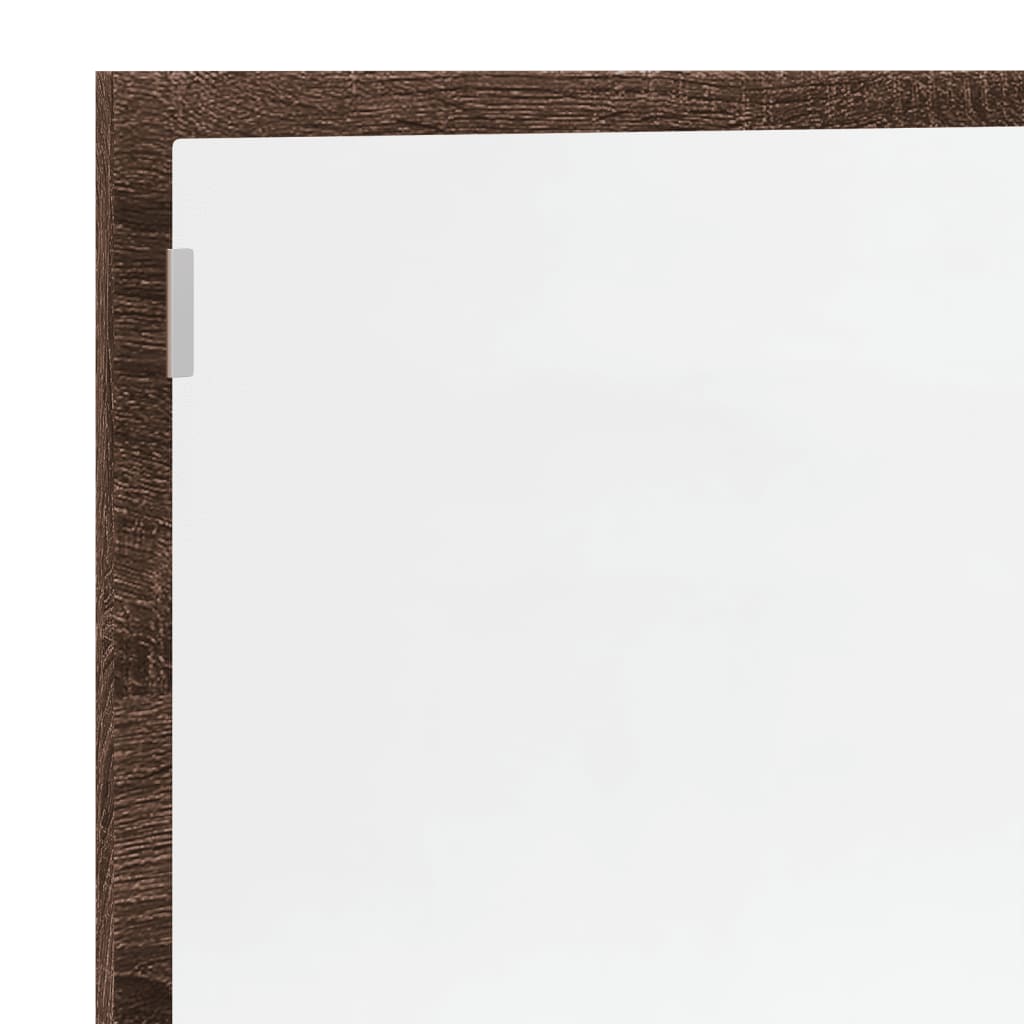 vidaXL LED Bathroom Mirror Brown Oak 100x8,5x37 cm Engineered Wood