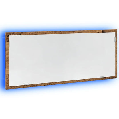 vidaXL LED Bathroom Mirror Old Wood 100x8,5x37 cm Engineered Wood