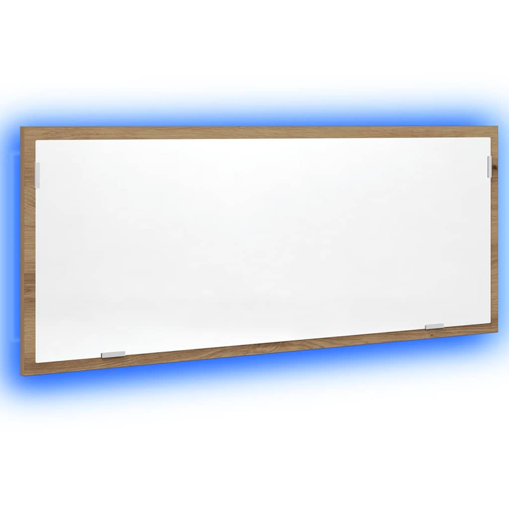 vidaXL LED Bathroom Mirror Artisan Oak 100x8,5x37 cm Engineered Wood