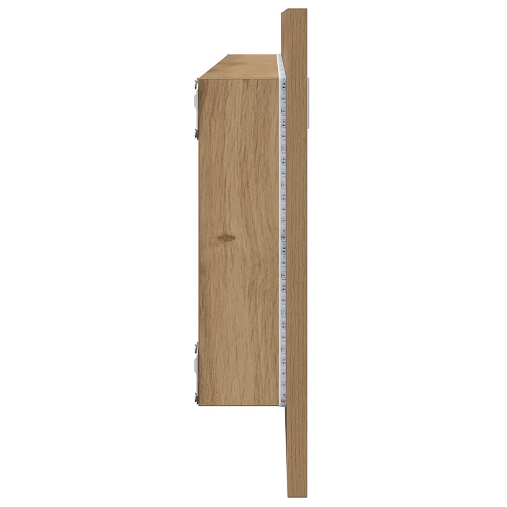 vidaXL LED Bathroom Mirror Artisan Oak 100x8,5x37 cm Engineered Wood