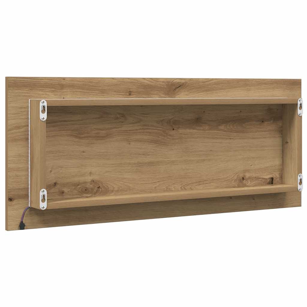 vidaXL LED Bathroom Mirror Artisan Oak 100x8,5x37 cm Engineered Wood