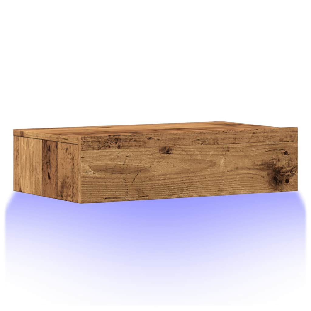 vidaXL TV Cabinet with LED Lights Old Wood 60x35x15.5 cm