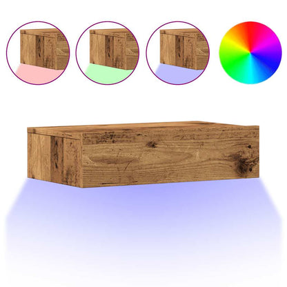 vidaXL TV Cabinets with LED Lights 2 pcs Old Wood 60x35x15.5 cm