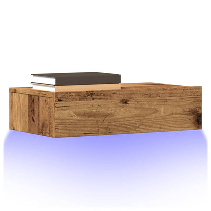 vidaXL TV Cabinets with LED Lights 2 pcs Old Wood 60x35x15.5 cm