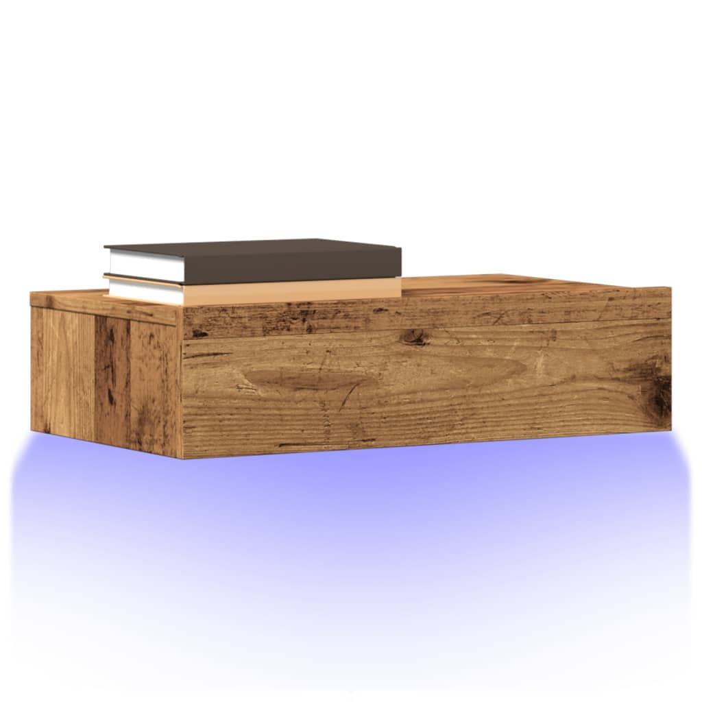 vidaXL 2 Piece TV Cabinet Set with LED Lights Old Wood 60x35x15,5 cm