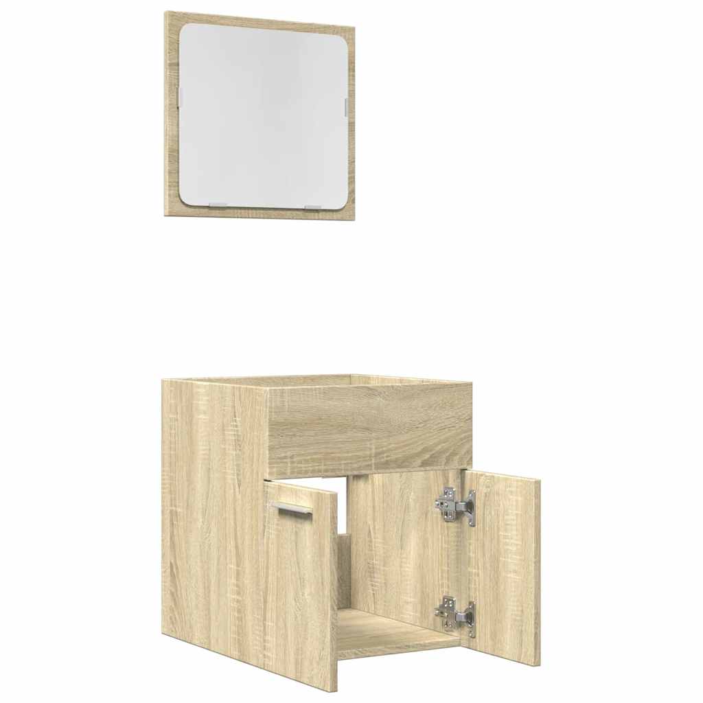 vidaXL 2 Piece Bathroom Furniture Set Sonoma Oak Engineered Wood
