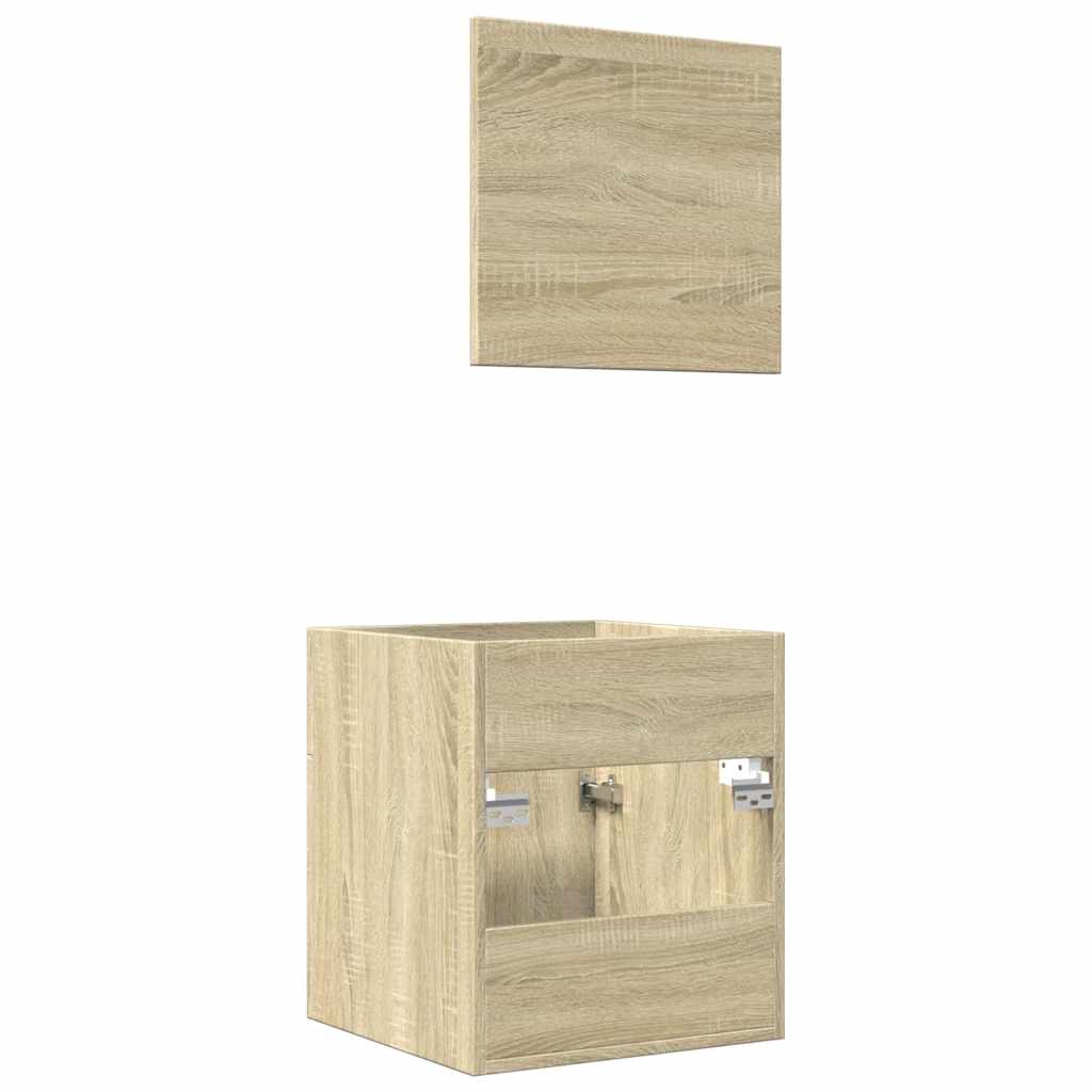 vidaXL 2 Piece Bathroom Furniture Set Sonoma Oak Engineered Wood