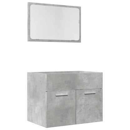 vidaXL 2 Piece Bathroom Furniture Set Concrete Grey Engineered Wood