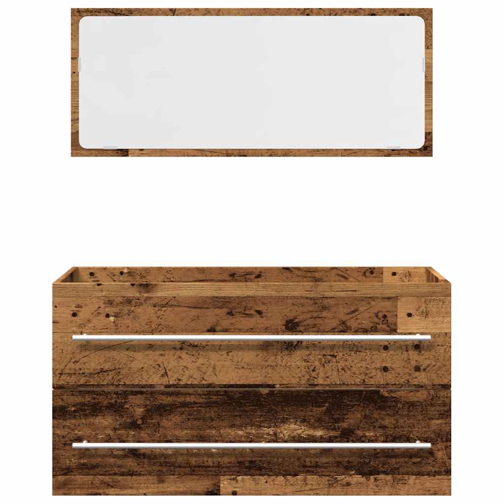 vidaXL 2 Piece Bathroom Furniture Set Old Wood Engineered Wood
