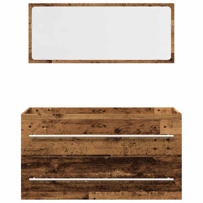 vidaXL 2 Piece Bathroom Furniture Set Old Wood Engineered Wood