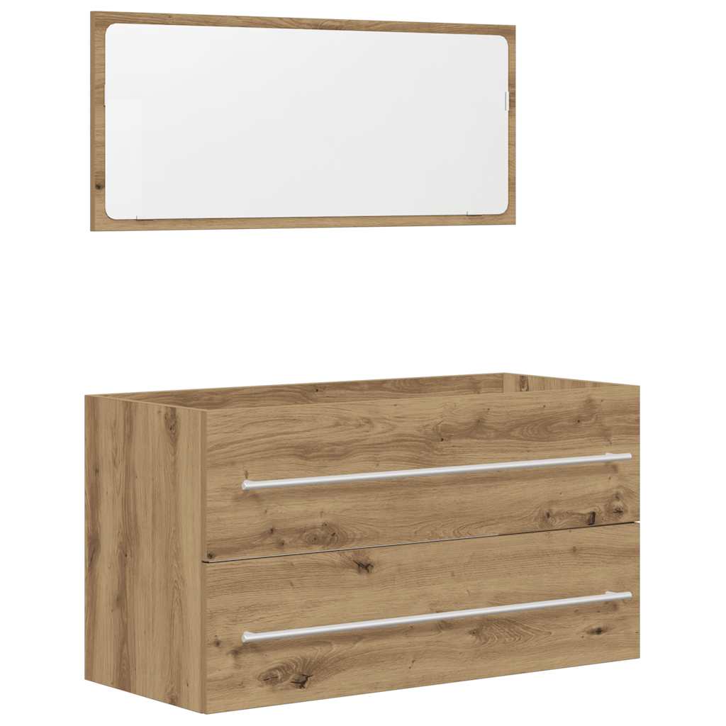 vidaXL 2 Piece Bathroom Furniture Set Artisan Oak Engineered Wood