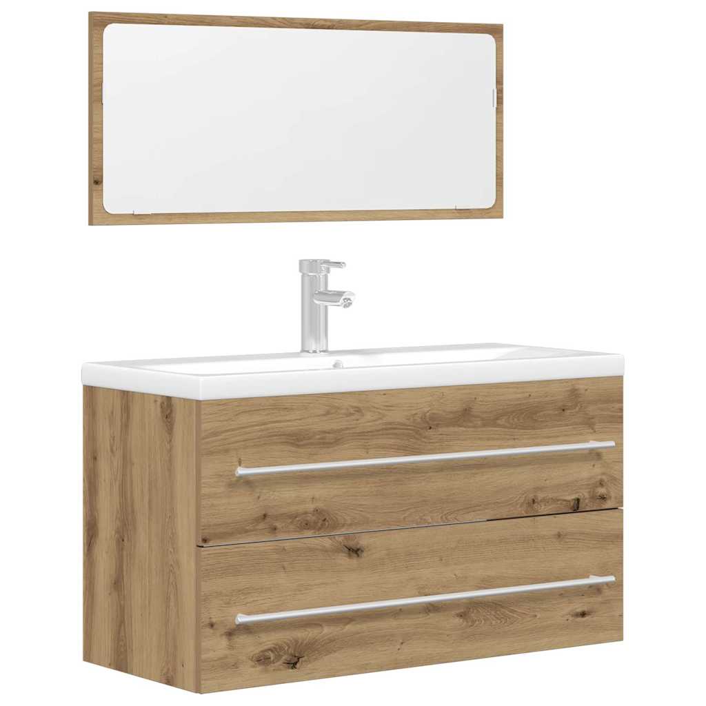 vidaXL 2 Piece Bathroom Furniture Set Artisan Oak Engineered Wood