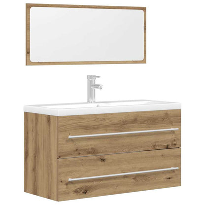 vidaXL 2 Piece Bathroom Furniture Set Artisan Oak Engineered Wood