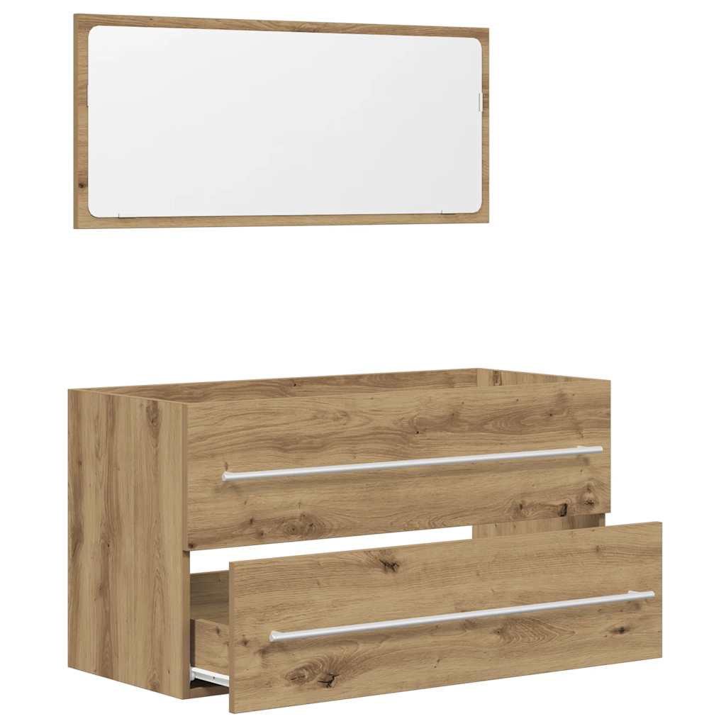vidaXL 2 Piece Bathroom Furniture Set Artisan Oak Engineered Wood