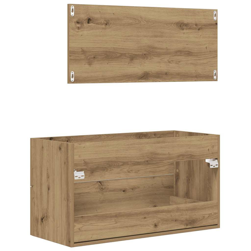 vidaXL 2 Piece Bathroom Furniture Set Artisan Oak Engineered Wood