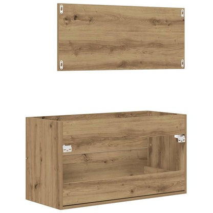 vidaXL 2 Piece Bathroom Furniture Set Artisan Oak Engineered Wood