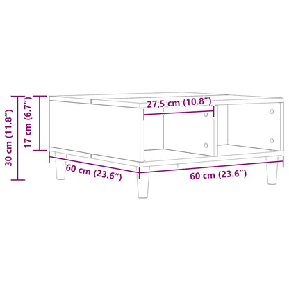 vidaXL Coffee Table Artisan Oak 60x60x30 cm Engineered Wood